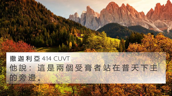 撒 迦 利 亞 4:14 CUVT Bible Verse Image