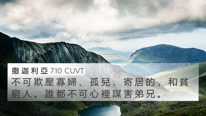 撒 迦 利 亞 7:10 CUVT Bible Verse Image