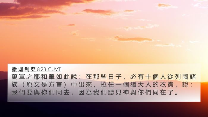 撒 迦 利 亞 8:23 CUVT Bible Verse Image