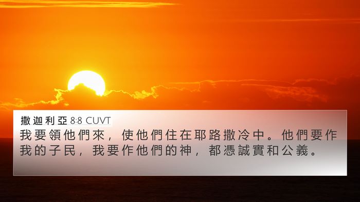 撒 迦 利 亞 8:8 CUVT Bible Verse Image