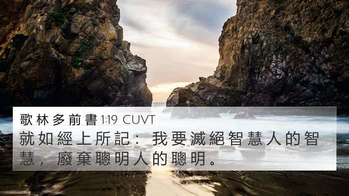 歌 林 多 前 書 1:19 CUVT 4K Wallpaper - 就 如 經 上 所 記 ： 我 要 滅 絕 智 - 4K Wallpaper Bible Verse