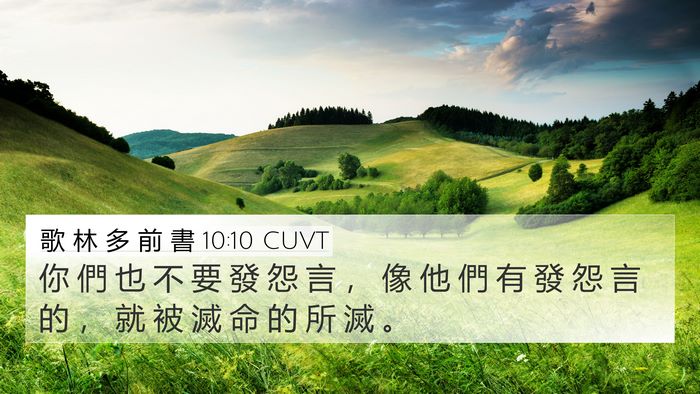 歌 林 多 前 書 10:10 CUVT Bible Verse Image