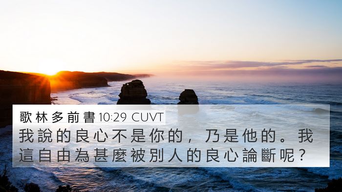 歌 林 多 前 書 10:29 CUVT 4K Wallpaper - 我 說 的 良 心 不 是 你 的 ， 乃 是 - 4K Wallpaper Bible Verse