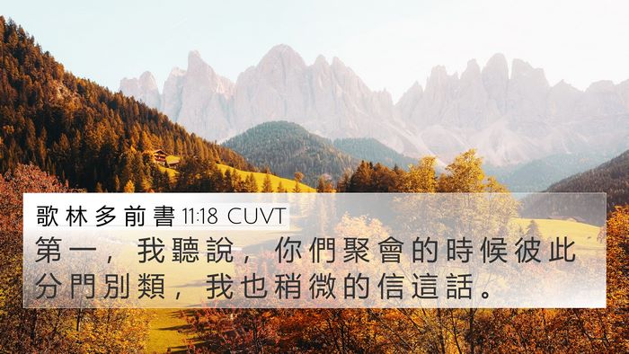 歌 林 多 前 書 11:18 CUVT Bible Verse Image