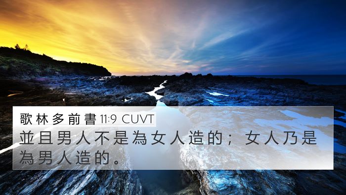 歌 林 多 前 書 11:9 CUVT 4K Wallpaper - 並 且 男 人 不 是 為 女 人 造 的 ； - 4K Wallpaper Bible Verse