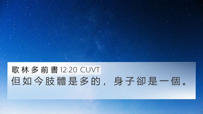 歌 林 多 前 書 12:20 CUVT Bible Verse Image
