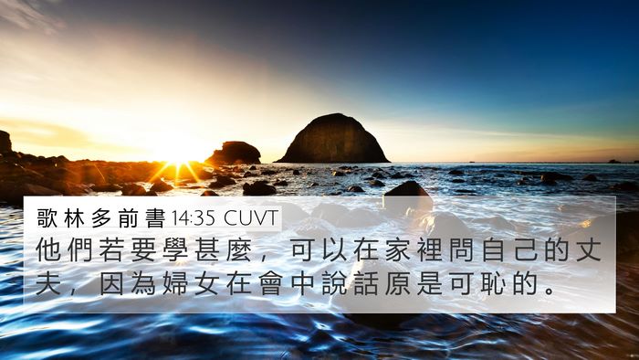 歌 林 多 前 書 14:35 CUVT Bible Verse Image