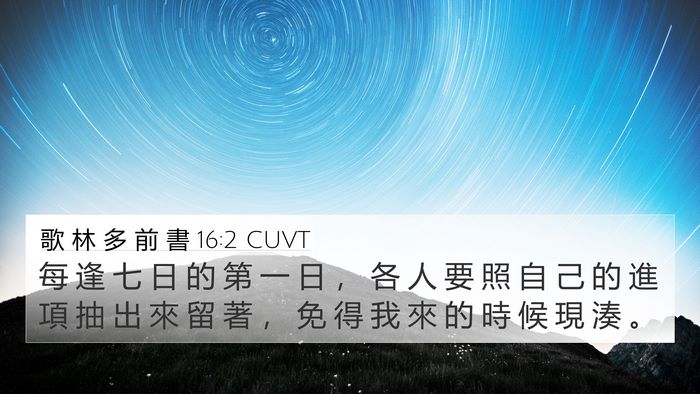 歌 林 多 前 書 16:2 CUVT Bible Verse Image