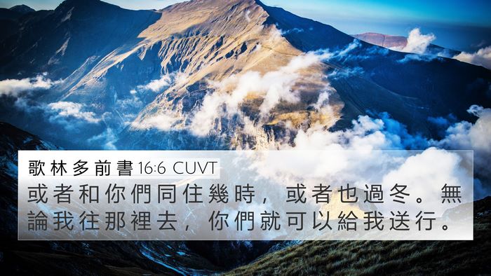 歌 林 多 前 書 16:6 CUVT Bible Verse Image