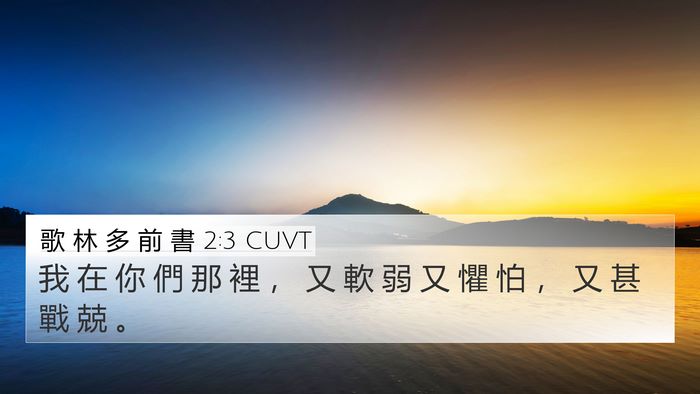 歌 林 多 前 書 2:3 CUVT Bible Verse Image