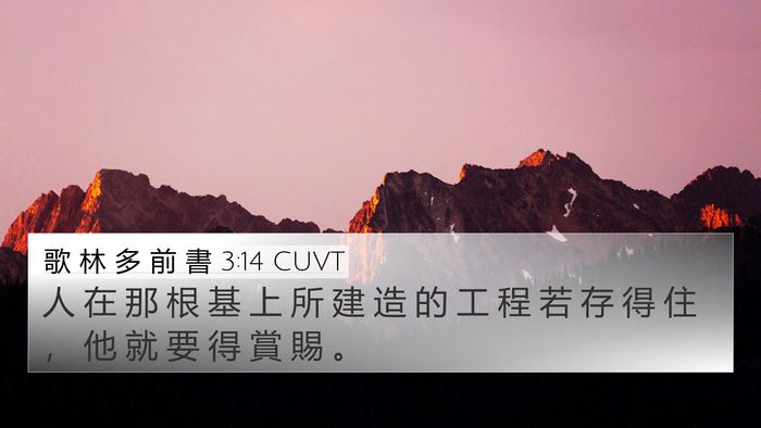 歌 林 多 前 書 3:14 CUVT Bible Verse Image