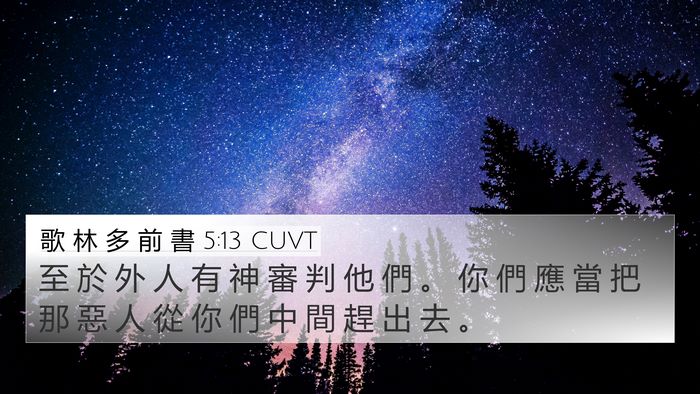 歌 林 多 前 書 5:13 CUVT Bible Verse Image