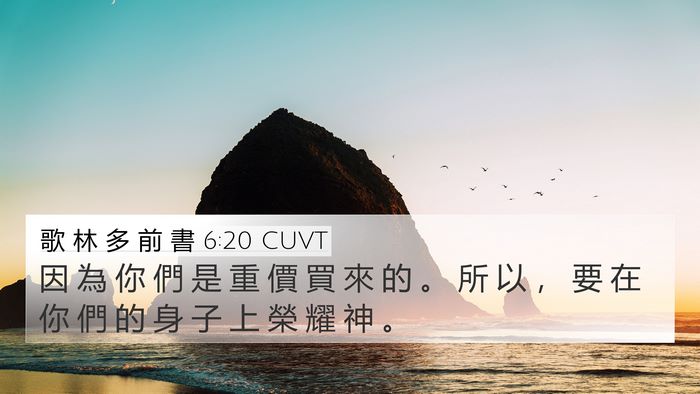 歌 林 多 前 書 6:20 CUVT Bible Verse Image