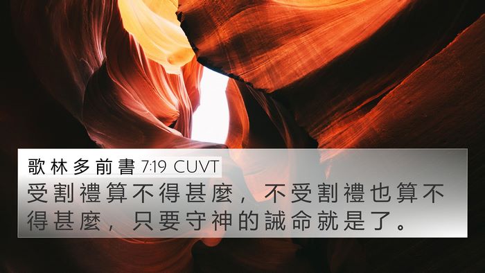 歌 林 多 前 書 7:19 CUVT Bible Verse Image