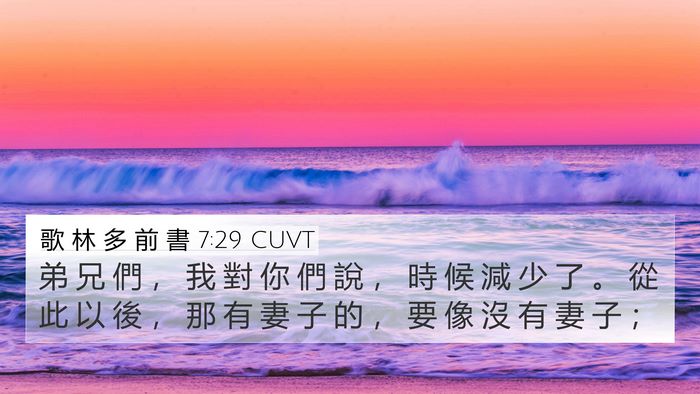 歌 林 多 前 書 7:29 CUVT Bible Verse Image