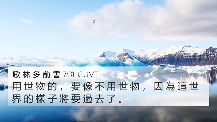 歌 林 多 前 書 7:31 CUVT Bible Verse Image