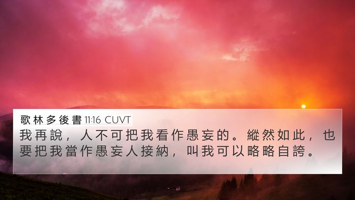 歌 林 多 後 書 11:16 CUVT Bible Verse Image