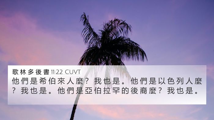 歌 林 多 後 書 11:22 CUVT Bible Verse Image