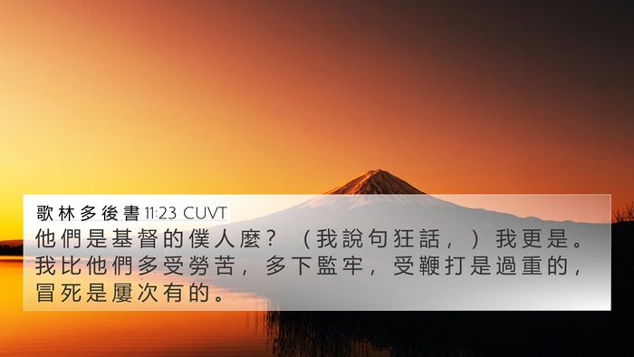 歌 林 多 後 書 11:23 CUVT Bible Verse Image