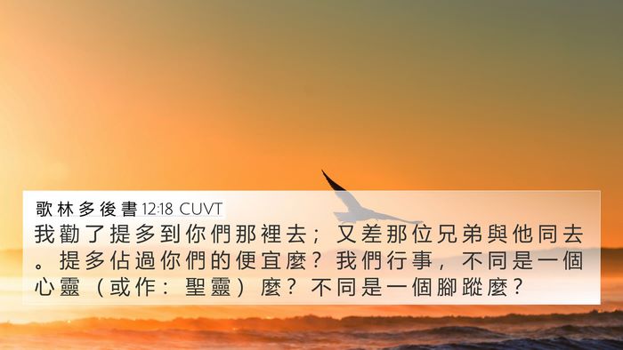 歌 林 多 後 書 12:18 CUVT Bible Verse Image