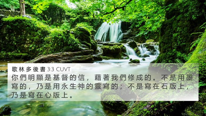 歌 林 多 後 書 3:3 CUVT Bible Verse Image