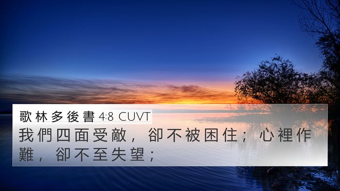 歌 林 多 後 書 4:8 CUVT Bible Verse Image