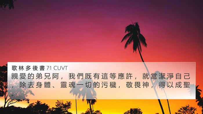 歌 林 多 後 書 7:1 CUVT Bible Verse Image