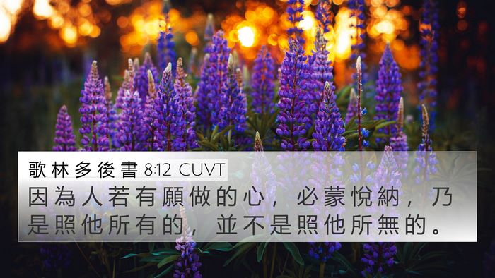 歌 林 多 後 書 8:12 CUVT Bible Verse Image