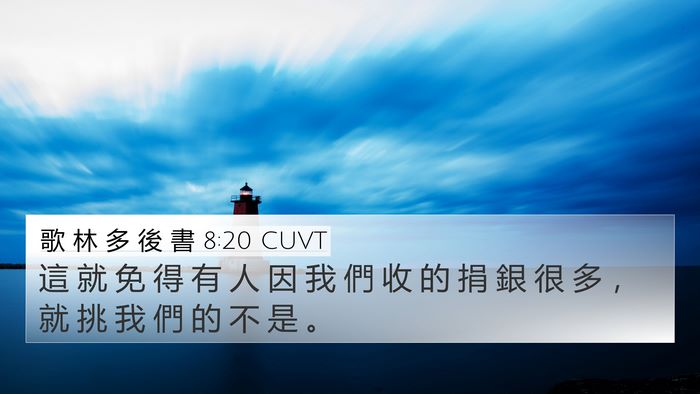 歌 林 多 後 書 8:20 CUVT Bible Verse Image