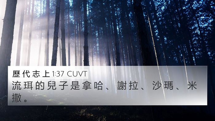 歷 代 志 上 1:37 CUVT 4K Wallpaper - 流 珥 的 兒 子 是 拿 哈 、 謝 拉 、 - 4K Wallpaper Bible Verse