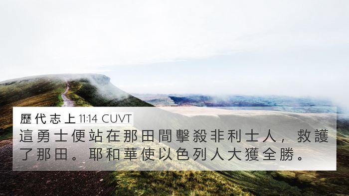 歷 代 志 上 11:14 CUVT Bible Verse Image