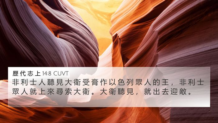 歷 代 志 上 14:8 CUVT 4K Wallpaper - 非 利 士 人 聽 見 大 衛 受 膏 作 以 - 4K Wallpaper Bible Verse