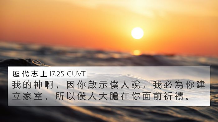 歷 代 志 上 17:25 CUVT 4K Wallpaper - 我 的 神 啊 ， 因 你 啟 示 僕 人 說 - 4K Wallpaper Bible Verse