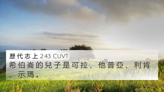 歷 代 志 上 2:43 CUVT 4K Wallpaper - 希 伯 崙 的 兒 子 是 可 拉 、 他 普 - 4K Wallpaper Bible Verse
