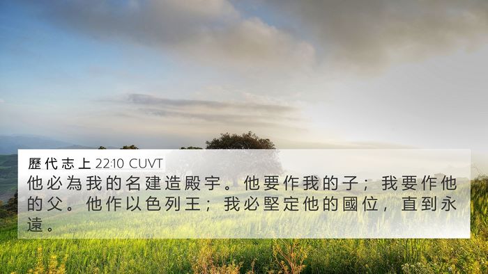 歷 代 志 上 22:10 CUVT Bible Verse Image