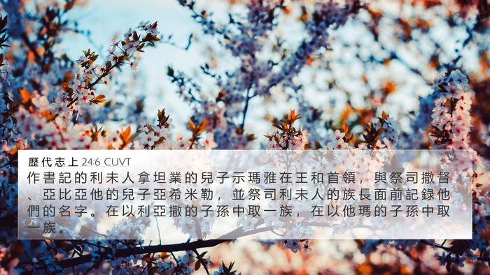 歷 代 志 上 24:6 CUVT Bible Verse Image