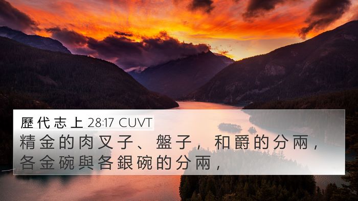 歷 代 志 上 28:17 CUVT Bible Verse Image