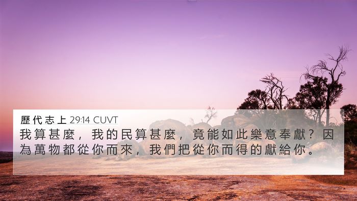 歷 代 志 上 29:14 CUVT Bible Verse Image