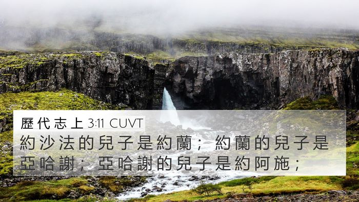 歷 代 志 上 3:11 CUVT Bible Verse Image