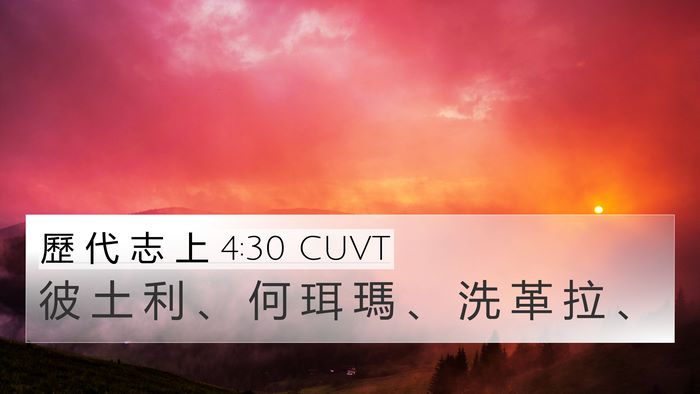 歷 代 志 上 4:30 CUVT Bible Verse Image
