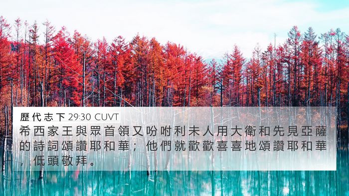 歷 代 志 下 29:30 CUVT Bible Verse Image