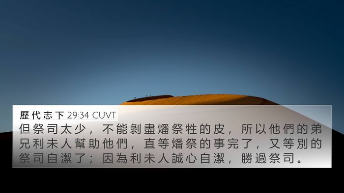 歷 代 志 下 29:34 CUVT Bible Verse Image