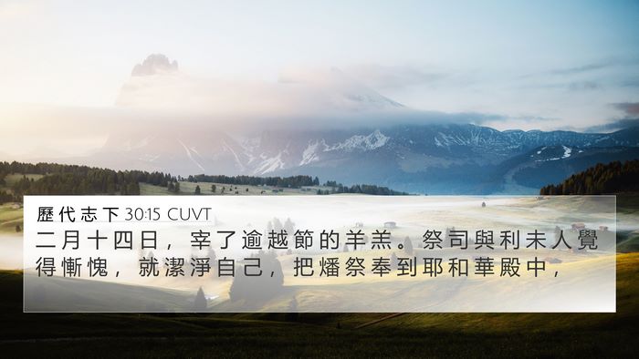 歷 代 志 下 30:15 CUVT Bible Verse Image