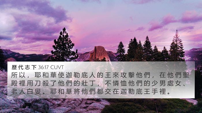 歷 代 志 下 36:17 CUVT Bible Verse Image