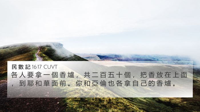 民 數 記 16:17 CUVT Bible Verse Image