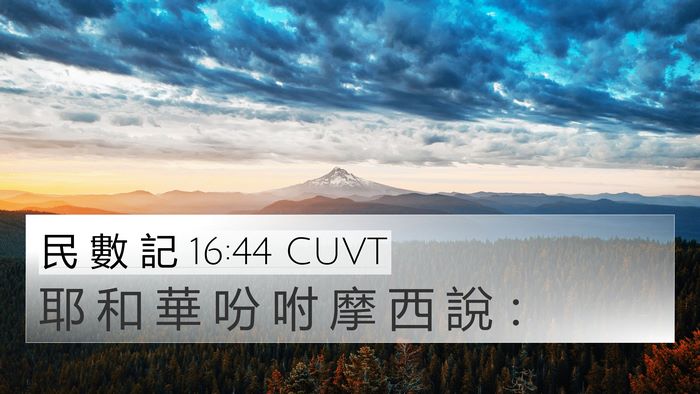 民 數 記 16:44 CUVT 4K Wallpaper - 耶 和 華 吩 咐 摩 西 說 - 4K Wallpaper Bible Verse