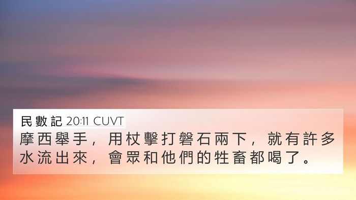 民 數 記 20:11 CUVT Bible Verse Image