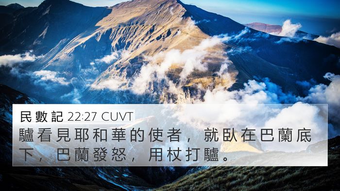 民 數 記 22:27 CUVT 4K Wallpaper - 驢 看 見 耶 和 華 的 使 者 ， 就 臥 - 4K Wallpaper Bible Verse
