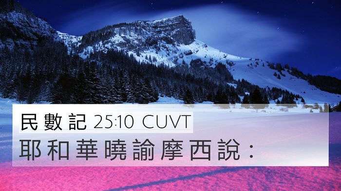 民 數 記 25:10 CUVT 4K Wallpaper - 耶 和 華 曉 諭 摩 西 說 - 4K Wallpaper Bible Verse