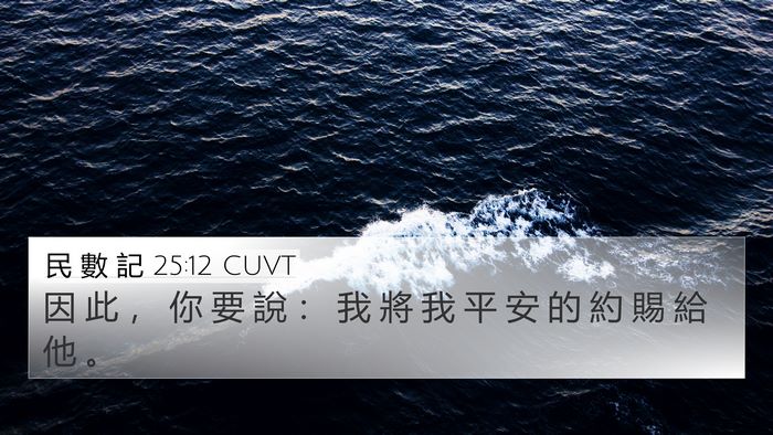 民 數 記 25:12 CUVT 4K Wallpaper - 因 此 ， 你 要 說 ： 我 將 我 平 安 - 4K Wallpaper Bible Verse